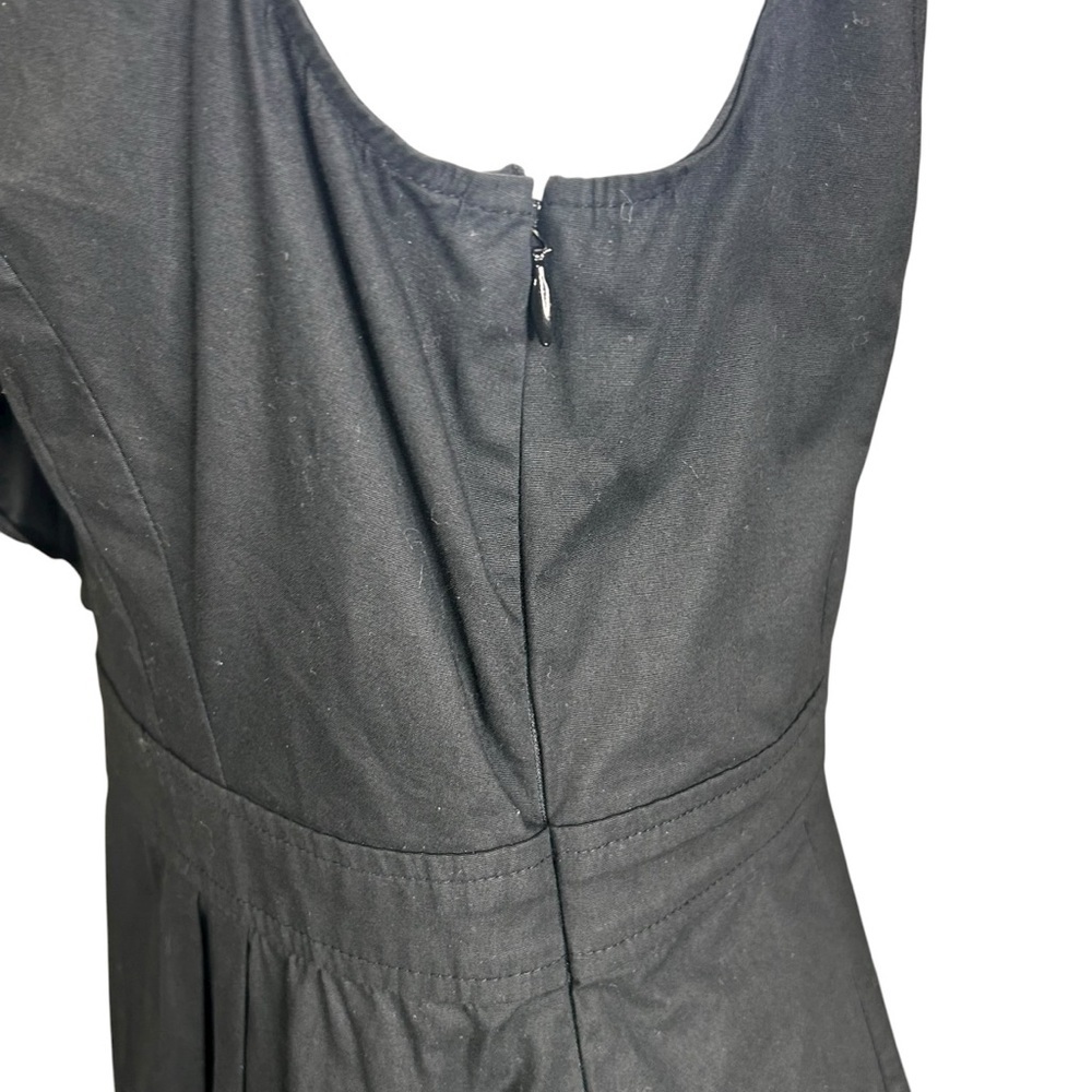 Shoshanna Midi Dress 10 Black Ruffles Split Neck Night Our Feminine - Picture 8 of 11